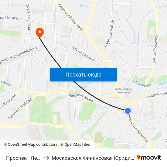 Проспект Ленинский to Московская Финансовая Юридическая Академия map