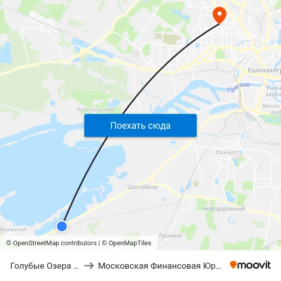 Голубые Озера (Из Центра) to Московская Финансовая Юридическая Академия map
