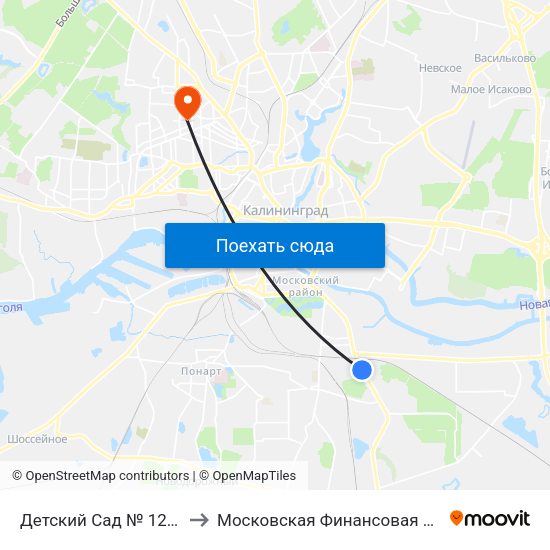 Детский Сад № 12 (По Требованию) to Московская Финансовая Юридическая Академия map