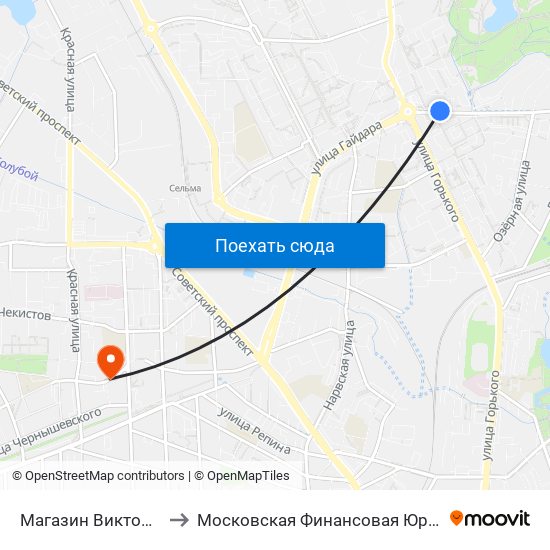 Магазин Виктория (В Центр) to Московская Финансовая Юридическая Академия map