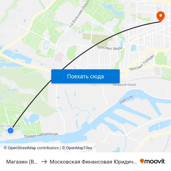 Магазин (В Центр) to Московская Финансовая Юридическая Академия map