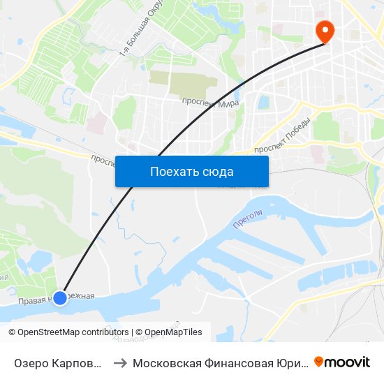 Озеро Карповое (В Центр) to Московская Финансовая Юридическая Академия map