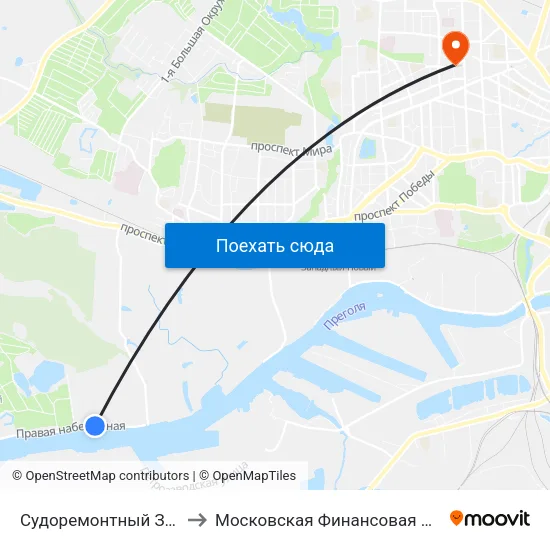 Судоремонтный Завод (Из Центра) to Московская Финансовая Юридическая Академия map