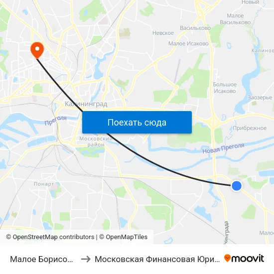 Малое Борисово (В Центр) to Московская Финансовая Юридическая Академия map
