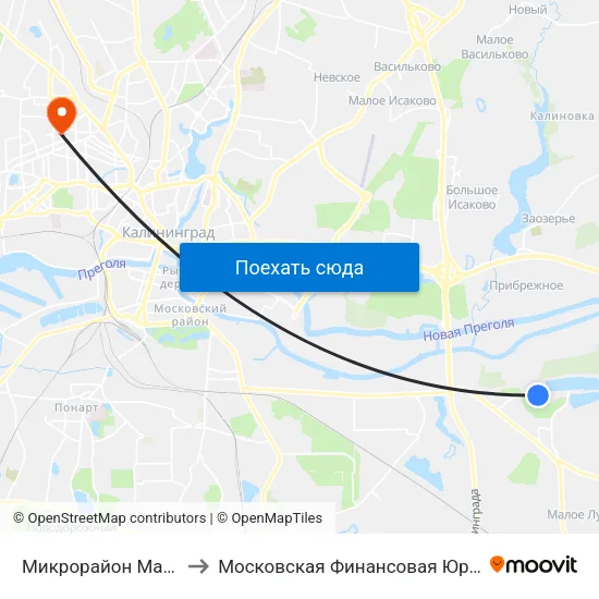 Микрорайон Малое Борисово to Московская Финансовая Юридическая Академия map