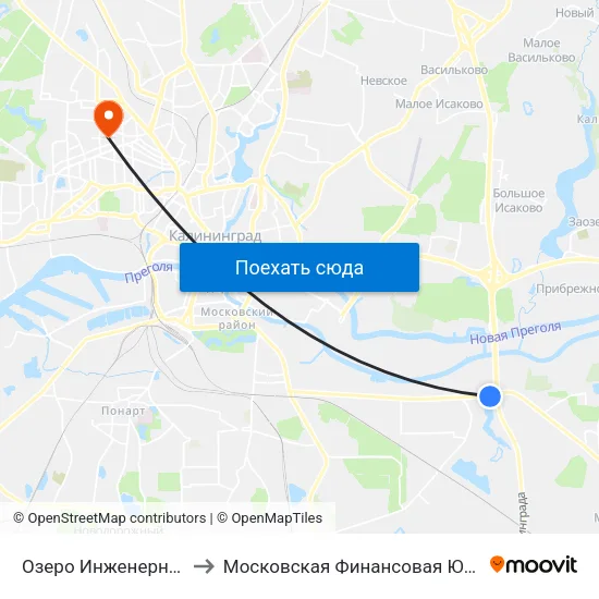 Озеро Инженерное (Из Центра) to Московская Финансовая Юридическая Академия map