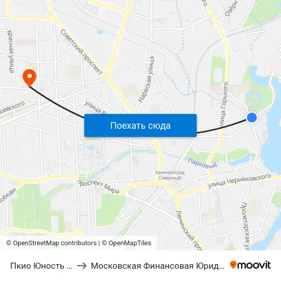 Пкио Юность (В Центр) to Московская Финансовая Юридическая Академия map