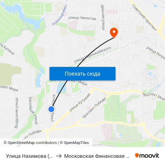Улица Нахимова (На Ул. Энгельса) to Московская Финансовая Юридическая Академия map