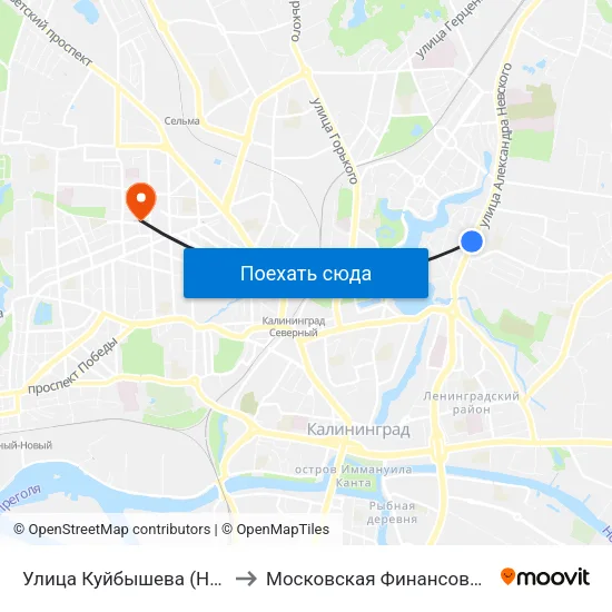 Улица Куйбышева (На Ул. Невского, В Центр) to Московская Финансовая Юридическая Академия map
