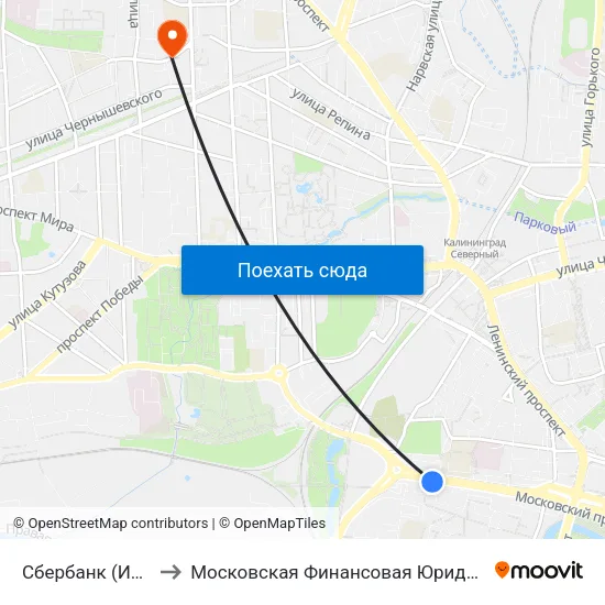 Сбербанк (Из Центра) to Московская Финансовая Юридическая Академия map