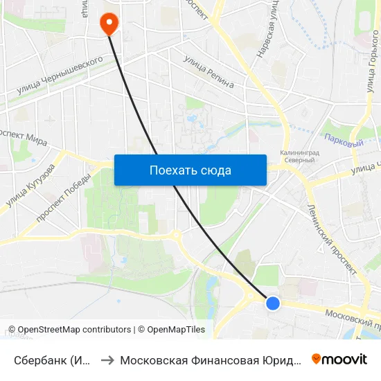 Сбербанк (Из Центра) to Московская Финансовая Юридическая Академия map