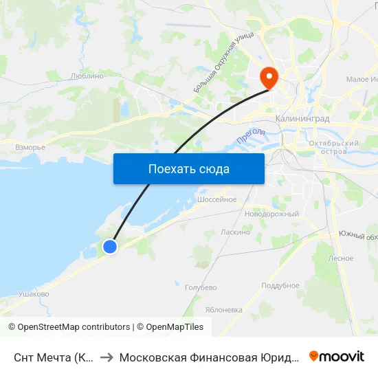 Снт Мечта (Конечная) to Московская Финансовая Юридическая Академия map