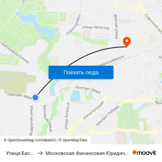 Улица Бассейная to Московская Финансовая Юридическая Академия map