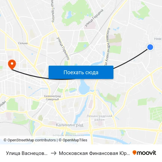 Улица Васнецова (Из Центра) to Московская Финансовая Юридическая Академия map
