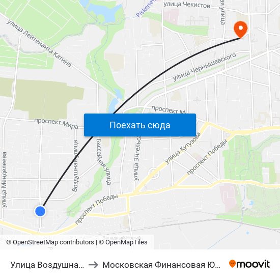 Улица Воздушная (Из Центра) to Московская Финансовая Юридическая Академия map