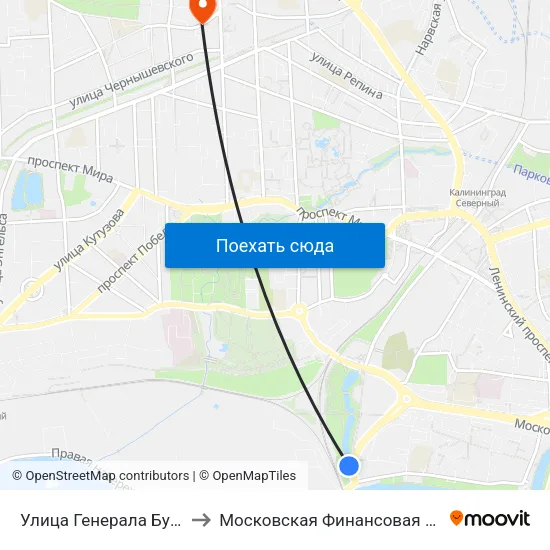 Улица Генерала Буткова (Из Центра) to Московская Финансовая Юридическая Академия map