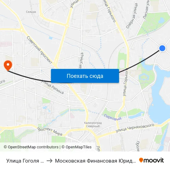 Улица Гоголя (В Центр) to Московская Финансовая Юридическая Академия map