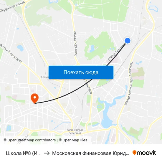 Школа №8 (Из Центра) to Московская Финансовая Юридическая Академия map