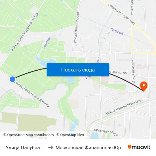 Улица Палубная (Из Центра) to Московская Финансовая Юридическая Академия map