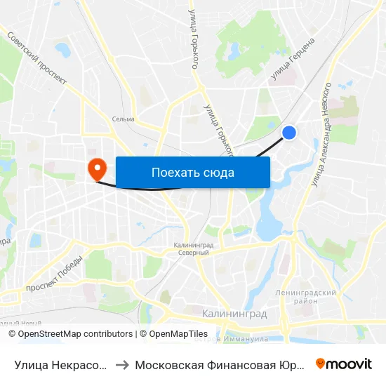 Улица Некрасова (В Центр) to Московская Финансовая Юридическая Академия map