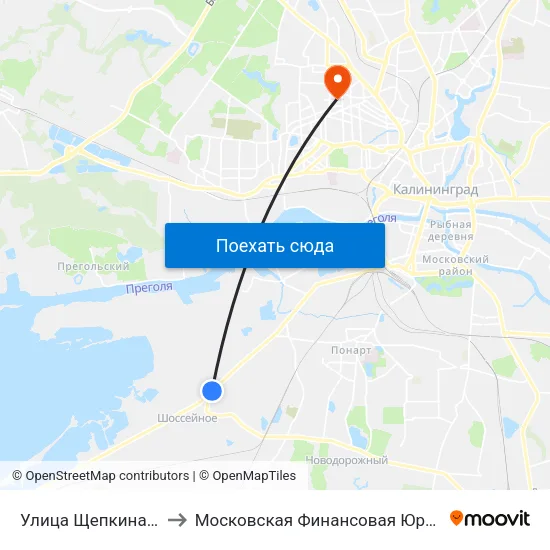 Улица Щепкина (Из Центра) to Московская Финансовая Юридическая Академия map