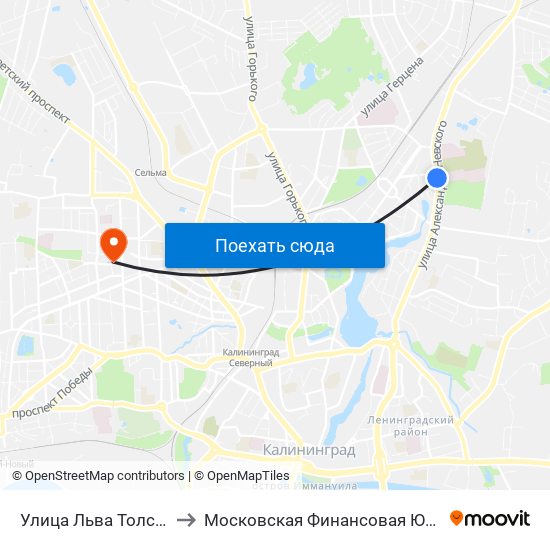 Улица Льва Толстого (В Центр) to Московская Финансовая Юридическая Академия map