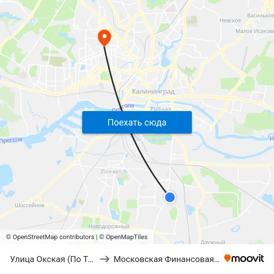 Улица Окская (По Требованию, В Центр) to Московская Финансовая Юридическая Академия map