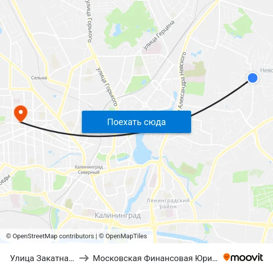 Улица Закатная (В Центр) to Московская Финансовая Юридическая Академия map