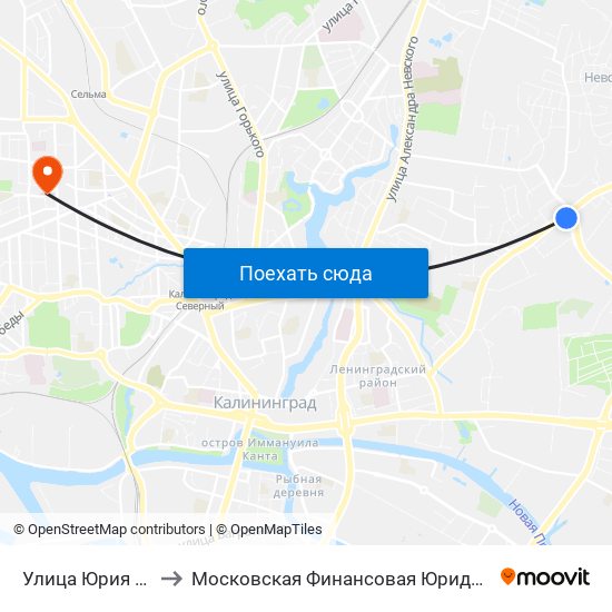 Улица Юрия Гагарина to Московская Финансовая Юридическая Академия map