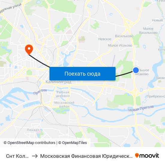 Снт Колосок to Московская Финансовая Юридическая Академия map
