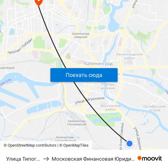 Улица Типографская to Московская Финансовая Юридическая Академия map