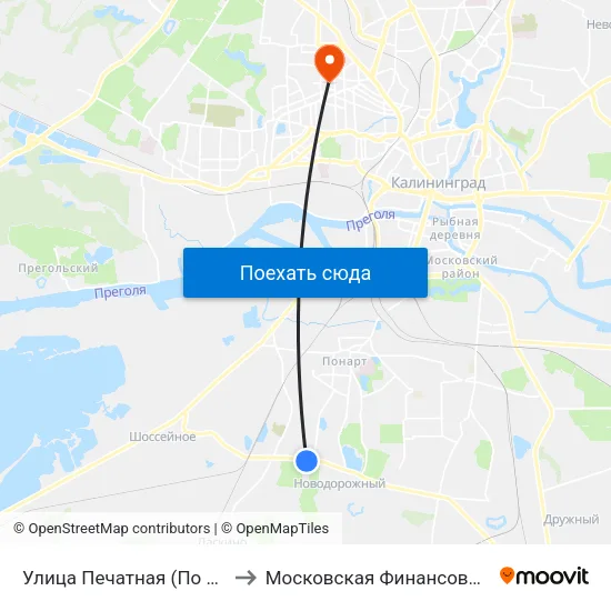 Улица Печатная (По Требованию, Из Центра) to Московская Финансовая Юридическая Академия map