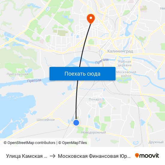 Улица Камская (Из Центра) to Московская Финансовая Юридическая Академия map