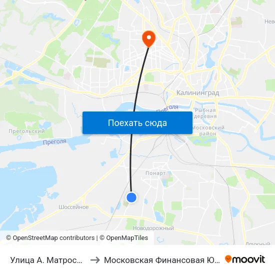 Улица А. Матросова (Из Центра) to Московская Финансовая Юридическая Академия map