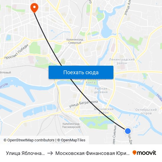 Улица Яблочная (В Центр) to Московская Финансовая Юридическая Академия map