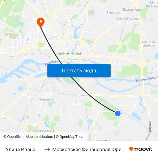 Улица Ивана Земнухова to Московская Финансовая Юридическая Академия map