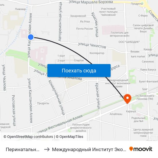 Перинатальный Центр to Международный Институт Экономики и Права map