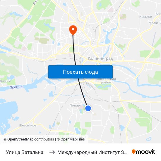 Улица Батальная (В Центр) to Международный Институт Экономики и Права map