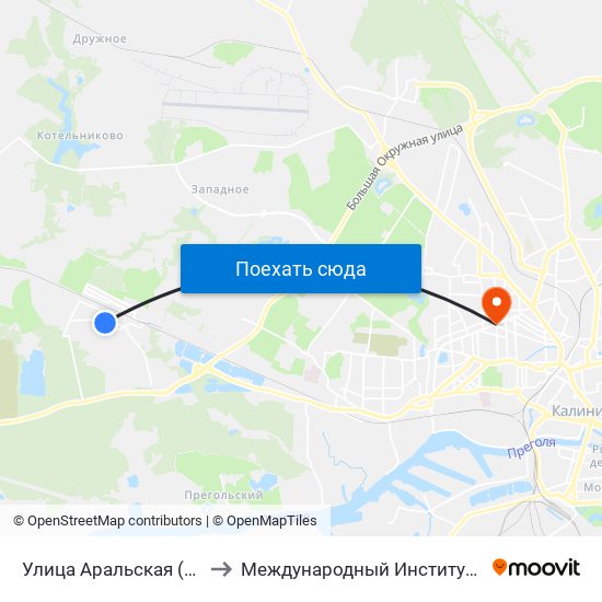 Улица Аральская (По Требованию) to Международный Институт Экономики и Права map