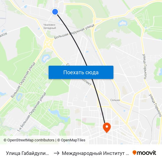 Улица Габайдулина (Из Центра) to Международный Институт Экономики и Права map