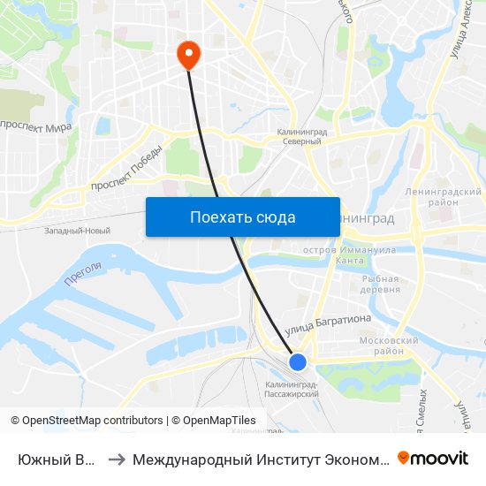 Южный Вокзал to Международный Институт Экономики и Права map