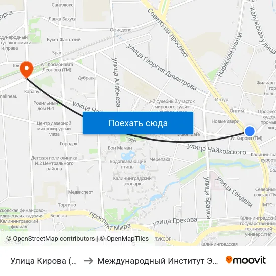 Улица Кирова (Из Центра) to Международный Институт Экономики и Права map