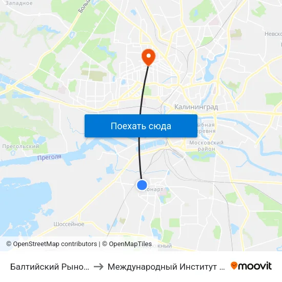 Балтийский Рынок (Из Центра) to Международный Институт Экономики и Права map