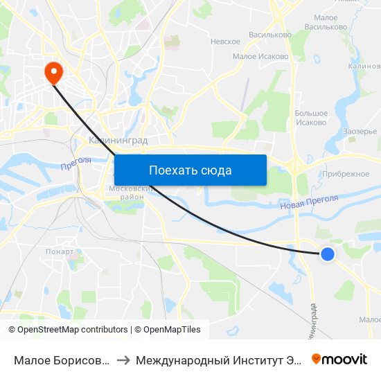 Малое Борисово (В Центр) to Международный Институт Экономики и Права map