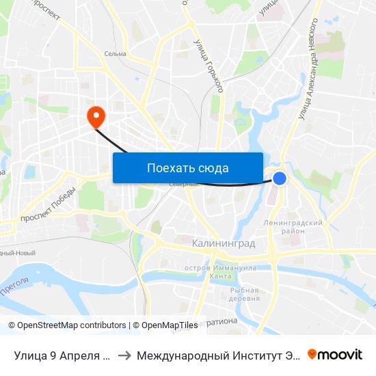 Улица 9 Апреля (Из Центра) to Международный Институт Экономики и Права map