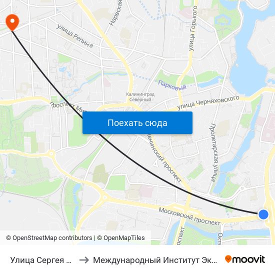 Улица Сергея Тюленина to Международный Институт Экономики и Права map