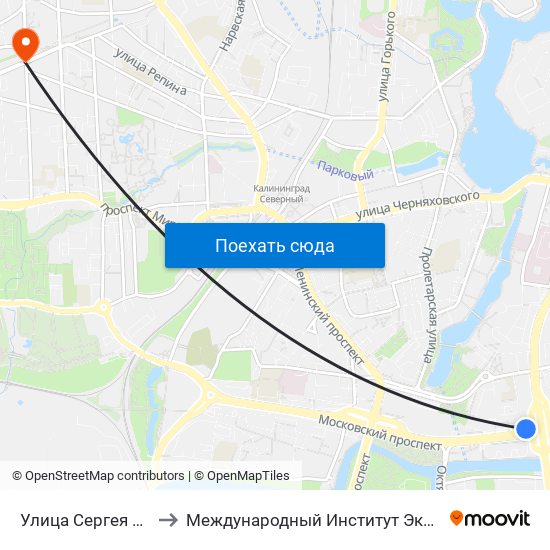 Улица Сергея Тюленина to Международный Институт Экономики и Права map