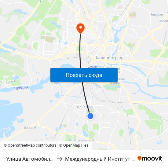 Улица Автомобильная (В Центр) to Международный Институт Экономики и Права map
