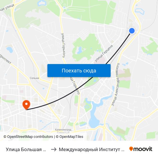Улица Большая Окружная 4-Я to Международный Институт Экономики и Права map