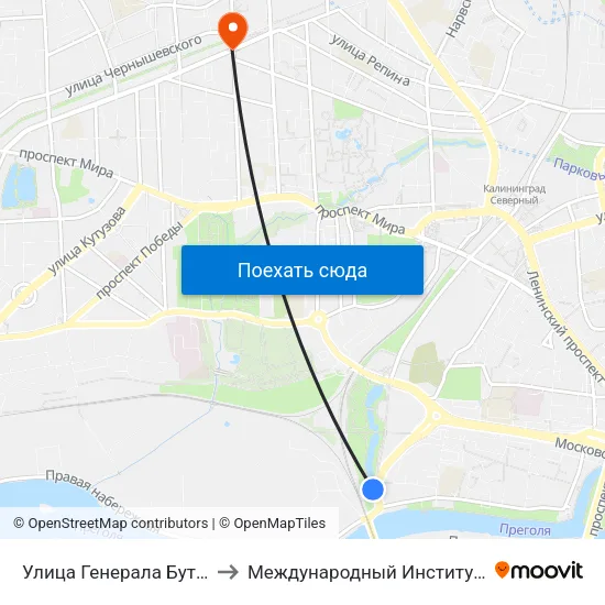 Улица Генерала Буткова (Из Центра) to Международный Институт Экономики и Права map